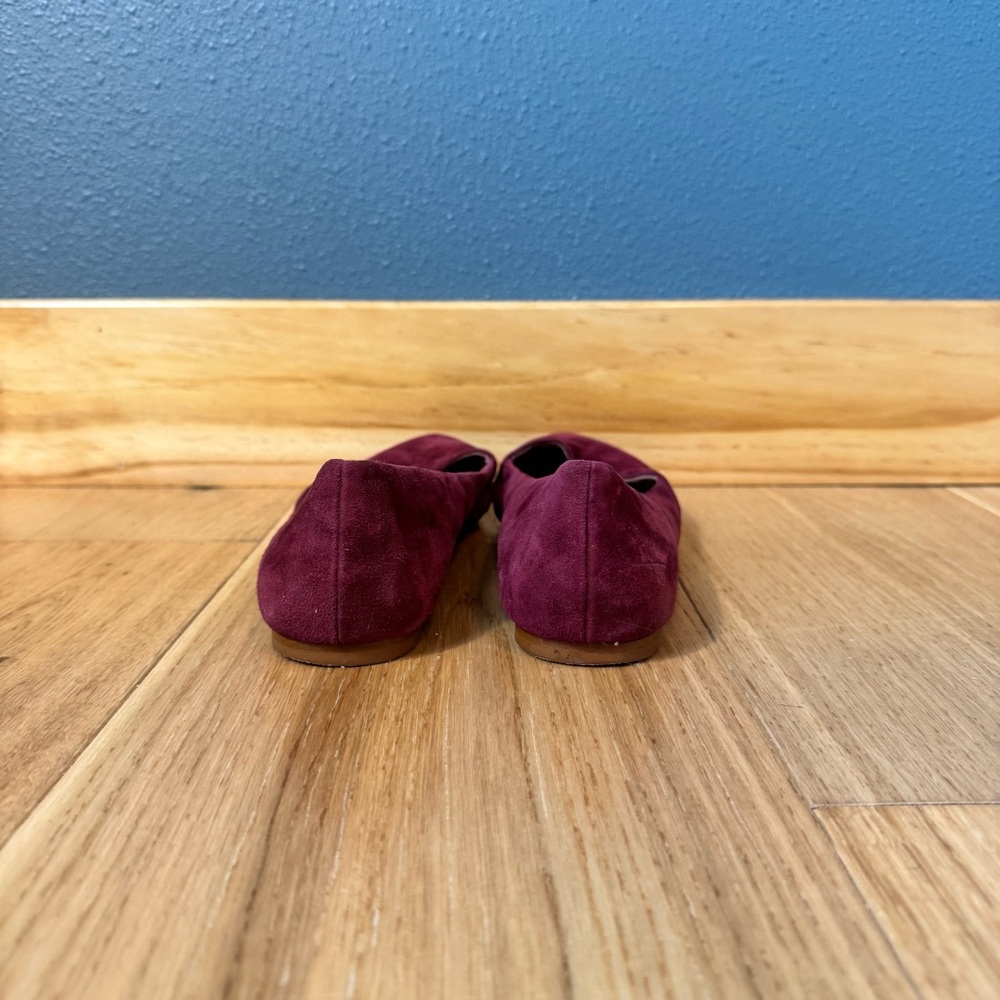 Madewell Mira Burgundy Pointed Toe Flats Size 8.5 - Picture 5 of 8